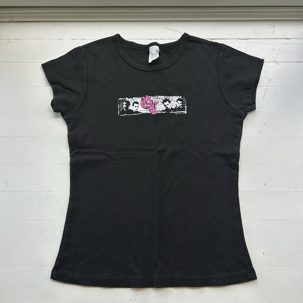 Vintage 2003 Good Charlotte Shirt Y2K Graphic Baby Tee Black Size S/M